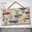 Route 66, carte sur bois, art textuel