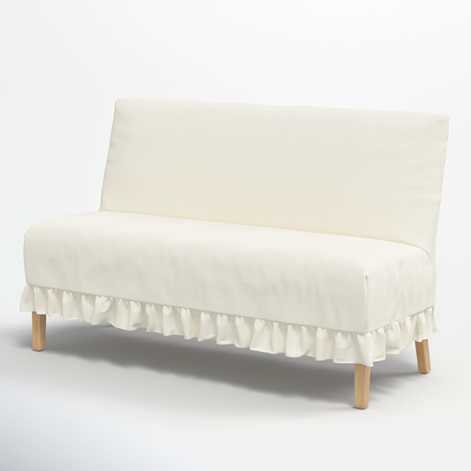Maggie 57" Bench, Zuma White Textured Linen