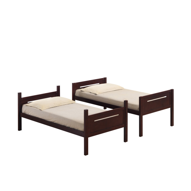 Littleton Bunk Bed with Built-in Ladder, Twin Over Twin, Espresso