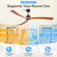 72"3-Blades Farmhouse Ceiling Fan With Remote,Reversible Dc Motor