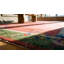 Grand tapis corail / saumon rose antique noué à la main des années 1920
