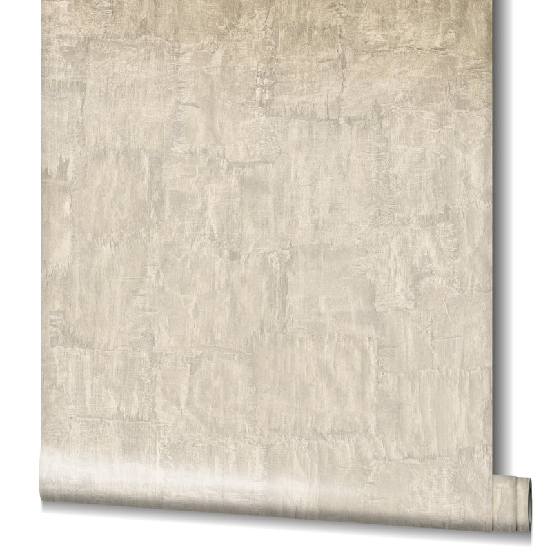 Earth Collection Textured Bark Sheen Wallpaper Roll, Beige