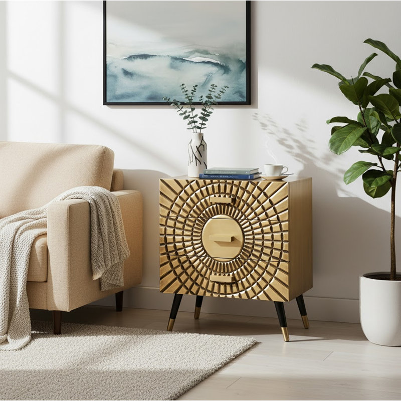 Fevronia 3 Drawer Brass Chest