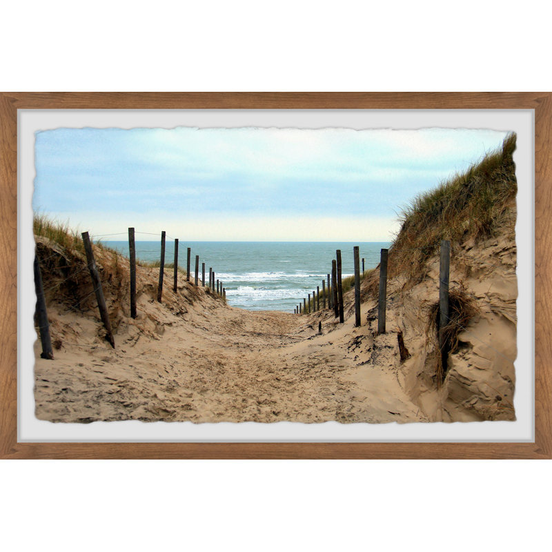 A Shade of Blue and Brown 1 Piece Single Picture Frame Painting, 61cm H x 91cm W x 3.81cm D