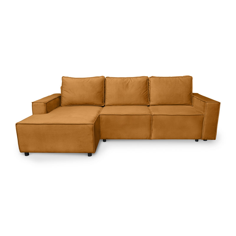 Jody 4 Seater Sofa Bed, Orange, Left Hand Facing