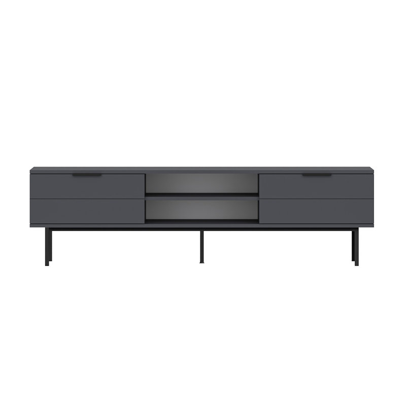 Meuble télé moderne de 70,9 po x 19,7 po x 11,6 po | 100% panneau de particules enduit de mélamine, épaisseur: 0,7 pouce | Conception robuste avec pieds de 7,9 pouces de hauteur, idéal pour le salon et les espaces de divertissement