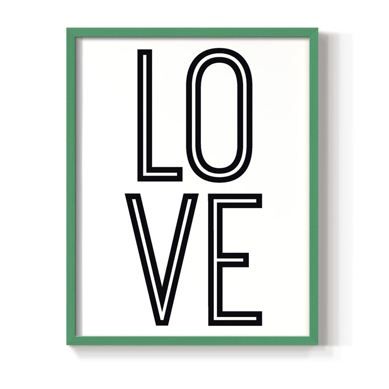 «Bold Love II», reproduction encadrée - bois massif, H 30 po x l 24 po, Vert