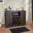 Espresso 2-Door Wine Cabinet With Stemware Rack