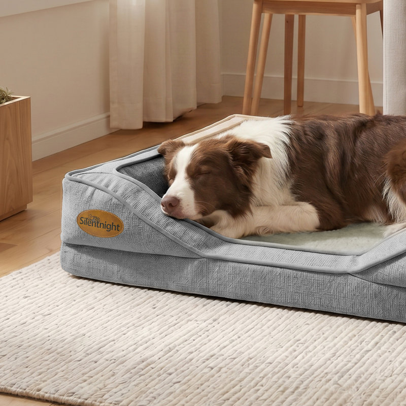 Silentnight Orthopaedic Luxury Pet Bed, 18cm H x 80cm W x 59cm D, Grey