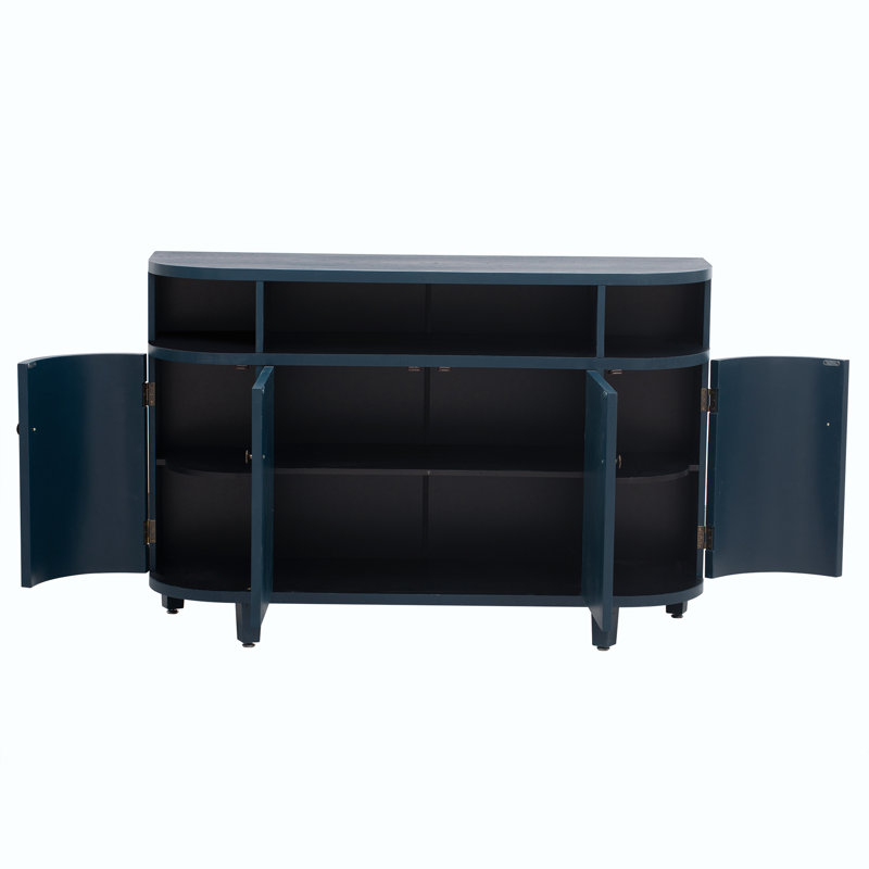 Armoire d'appoint avec 4 portes, Bleu