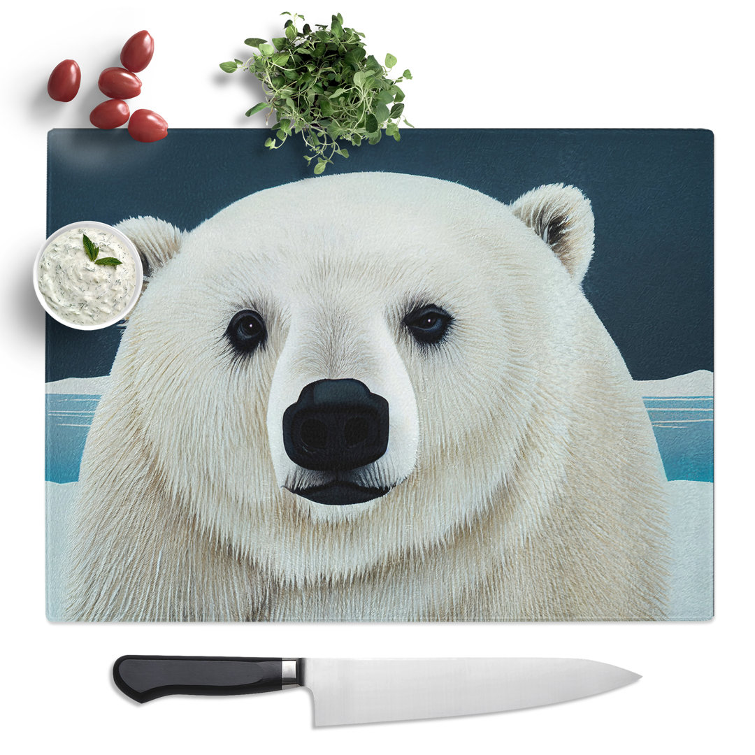 Incomprehensible Polar Bear  Glass Chopping Board