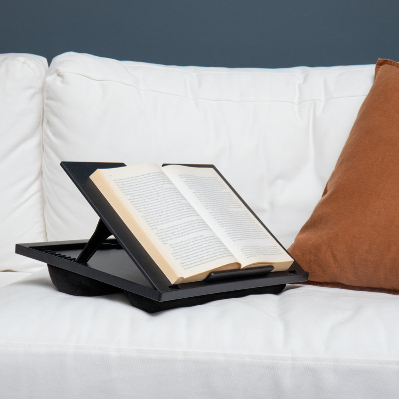 Black Adjustable Plastic Lap Desk with Cushions