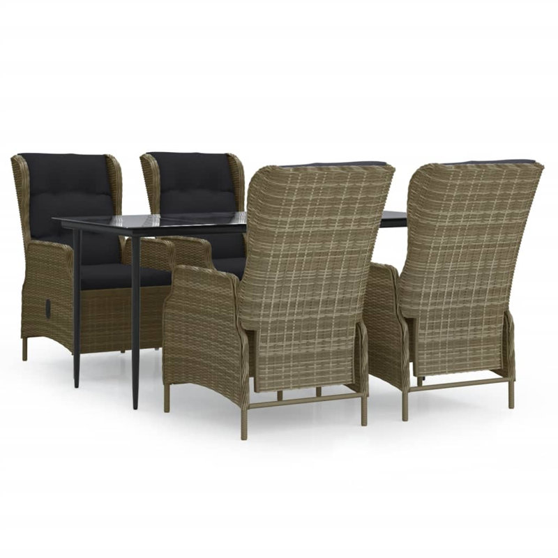 Figuaro Rectangular 4 - Person 63" Long Dining Set with Cushions, Brown