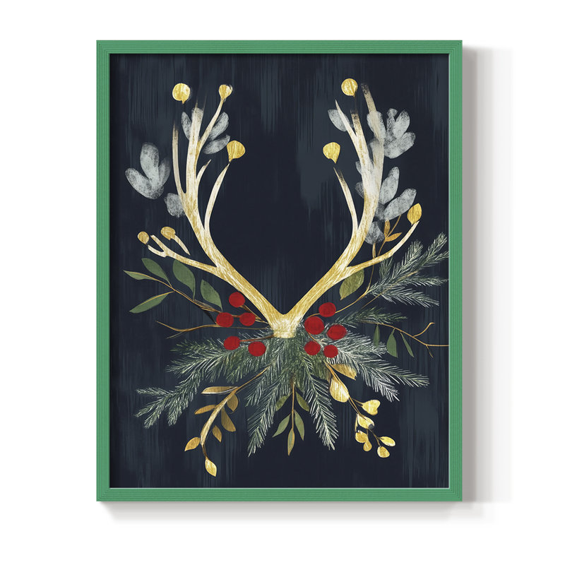 Reproduction encadrée - bois massif, Vert, H 11 po x l 9 po