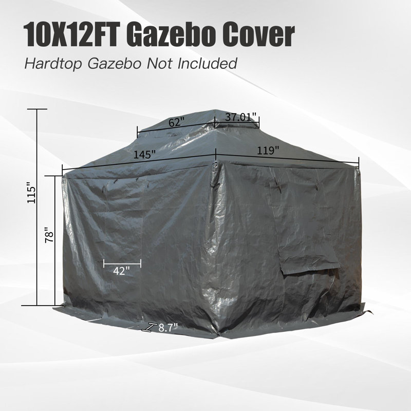 Universal Winter Cover for Gazebo, 112" H x 145" W x 119" D