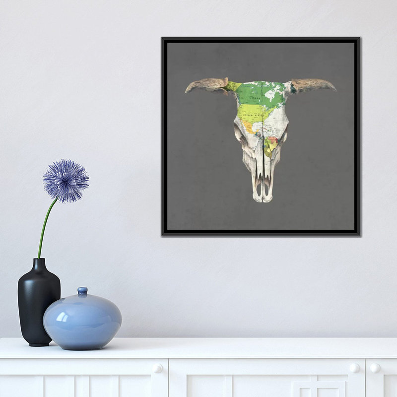 Go West, impression sur toile tendue, H 18 po x l 18 po x P 1,5 po, Toile avec cadre noir, Pas de tapis