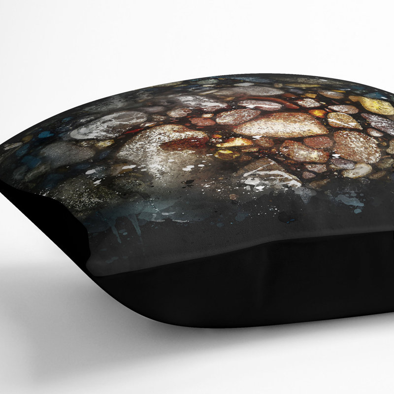 Square Throw Cushion, Black, 55cm H x 55cm W x 20cm D