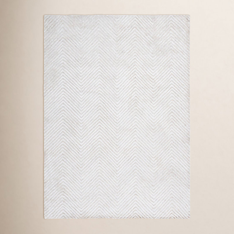 Glamour Hand Tufted Wool;Viscose;Cotton Chevron / Zig Zag Indoor Rug, Square 6'