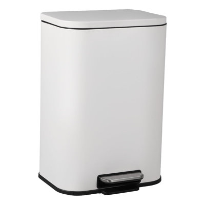 Trash Can for Kitchen, Stainless Steel Step Trash Can with Soft-Close Lid & Removable Inner Bucket