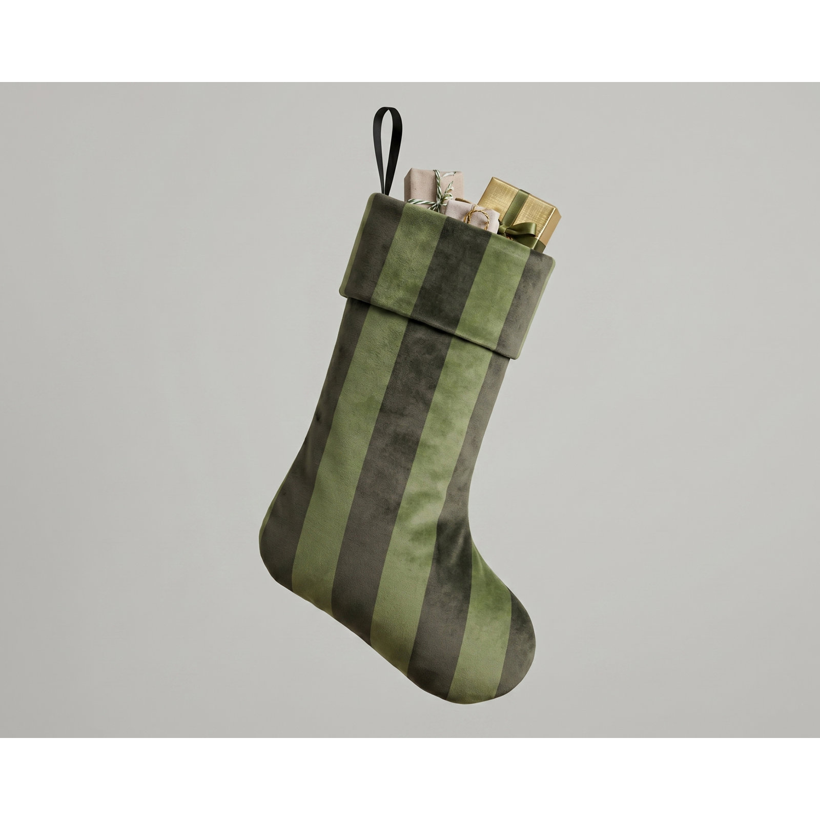 Deck Stripe Pine Christmas Stocking, Pine