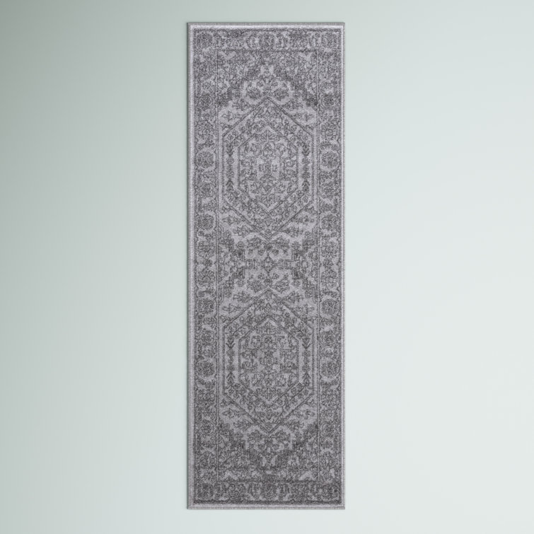 Crowborough Oriental Light Gray/Dark Gray Area Rug
