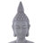Gray Magnesium Oxide Buddha Indoor Outdoor Meditating Decorative Garden Sculpture with Floral Carvings