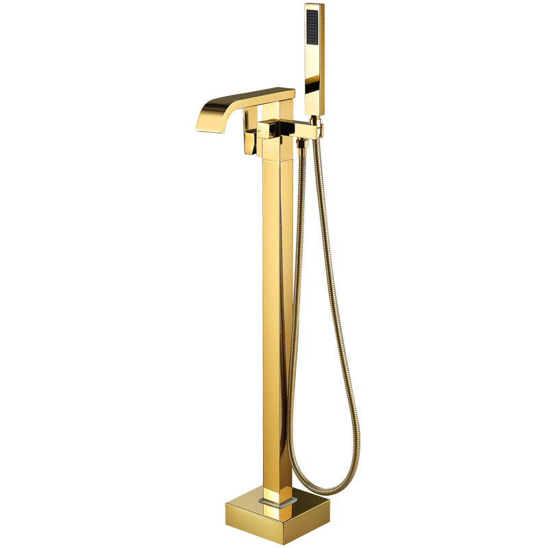 Floor Mount Freestanding Tub Faucet, Gold