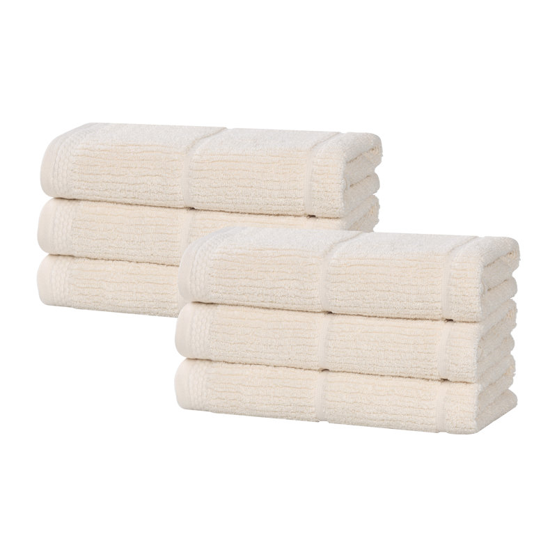 Ensemble de serviettes à main en mélange de coton Milo Smart Twist, Ivoire ivoire, Essuie-mains - paquet de 6