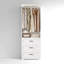 Système de placard autoportant avec 3 tiroirs, armoire penderie avec tablettes réglables et tringle, blanc-1052269303