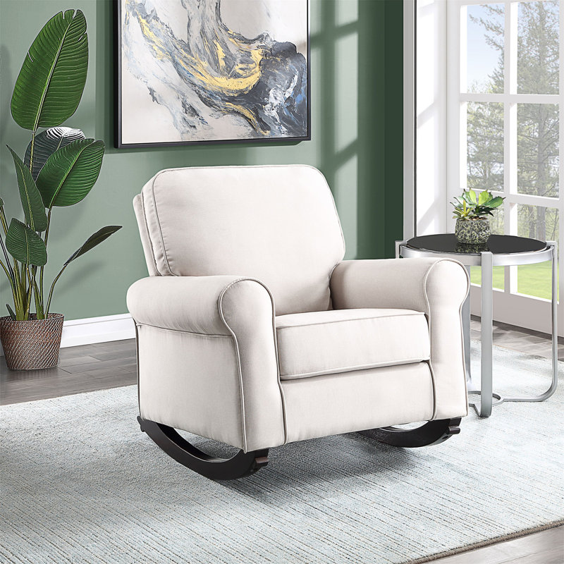 Chaise berçante Elvin, tissu beige