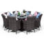Karcher 8 - Person Wicker Patio Dining Set with Round Table , Cushions Included