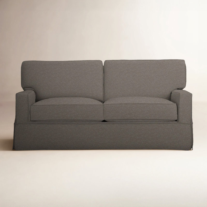Taylor 78'' Slipcovered Sofa, Drusky Charcoal Sustain® Basketweave