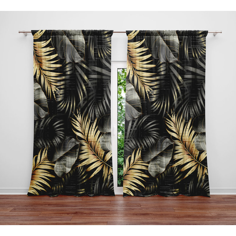 Paire de rideaux Sherie Monstera, L 20 po x L 52 po