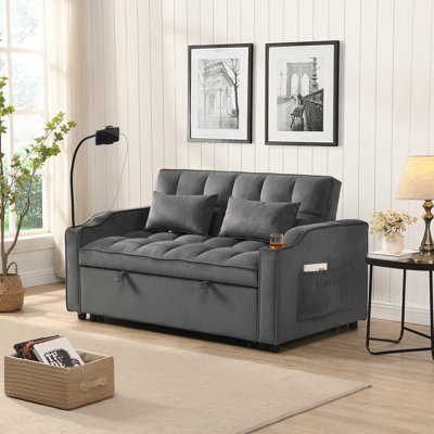 Versatile Convertible Sofa Bed With Trundle, Ideal For Multi - Functional Use In Apartments, Small Rooms And Offices