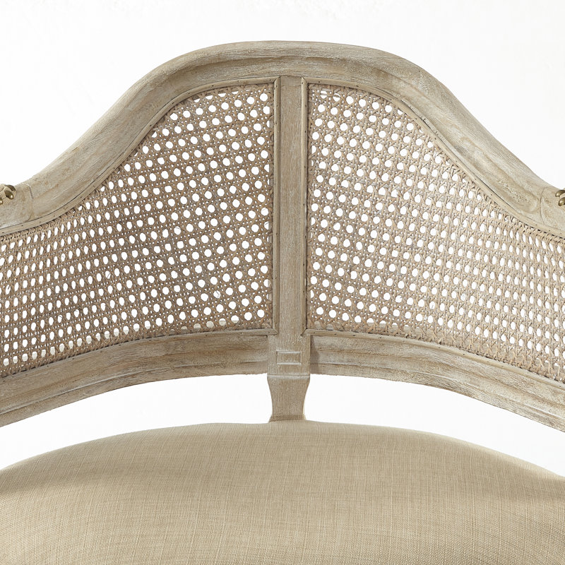 Chaise avec accoudoirs en lin 24 po Bramford, Beige