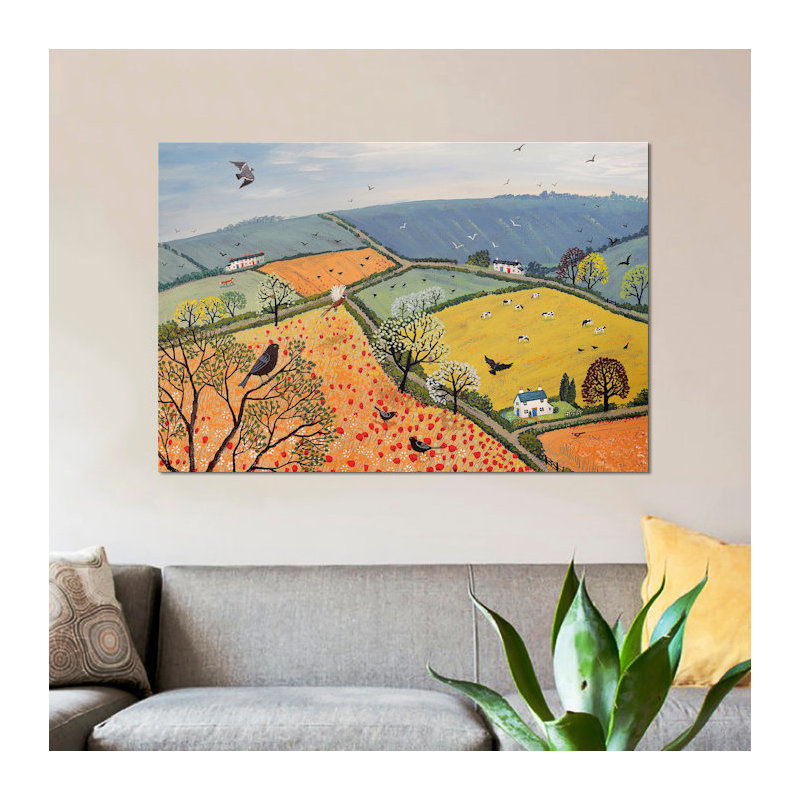 " The View From Poppy Hill " by Jo Grundy, 26" H x 40" W x 1.5" D