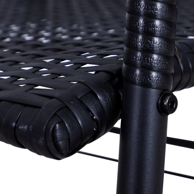 2 chaises berçantes, banc oscillant, extérieur. Siège confortable, noir, assemblage facile avec banc large
