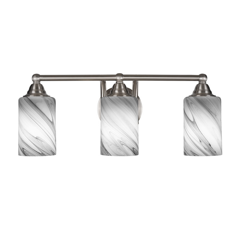 Michell 3-Light Bath Bar, Brushed Nickel, Onyx Swirl