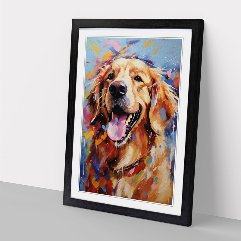 Golden Retriever Expressionism - Framed Print