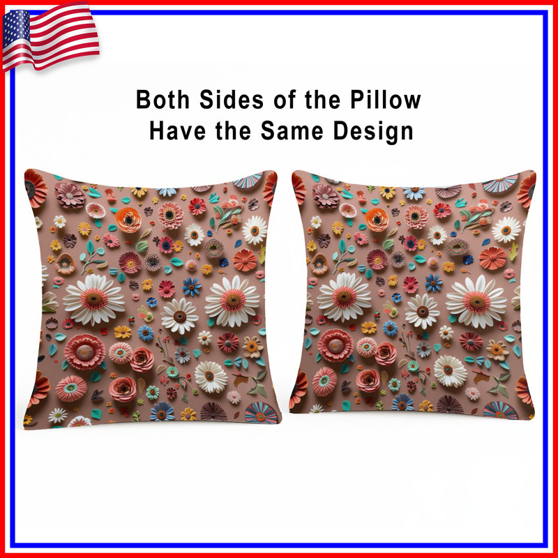 Coussin Floral Arrangement, 16 po x 16 po
