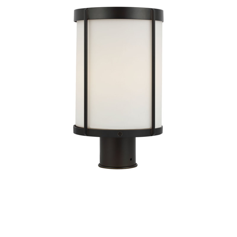 Lanterne de poteau d'extérieur 13 lumières Luning, Non, Verre gravé blanc, Noir texturé