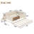 Full Size Bed with Built-in Bookshelves, Small Staircase, High-Quality Safety Rails & Trundle, Beige-373334164-373334174