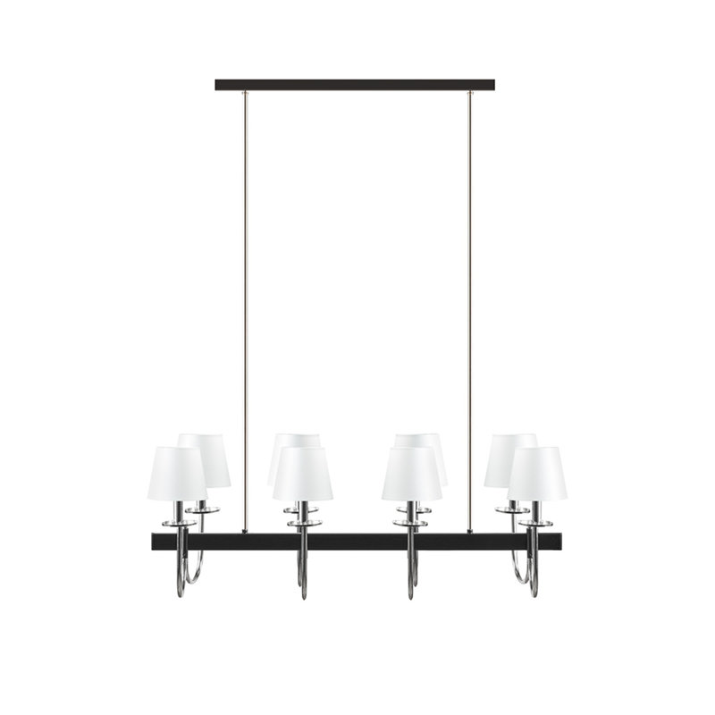 Lustre traditionnel 8 lumières avec abat-jour tambour