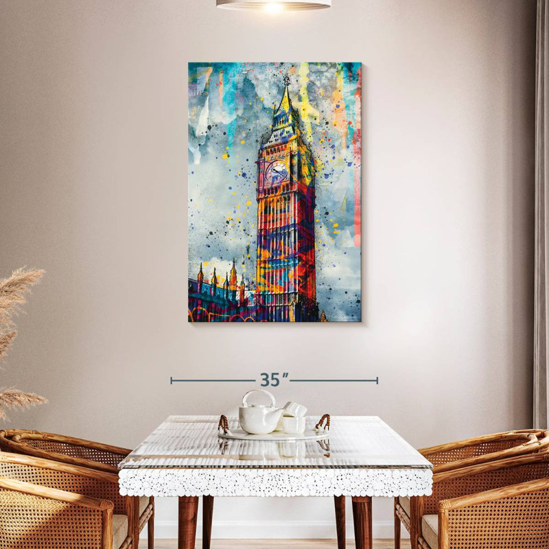 Aime Big Ben Paint Splash, H 45 po x l 30 po