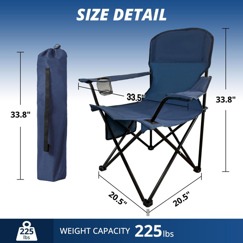 Tashionna Folding Camping Chair, Dark Blue