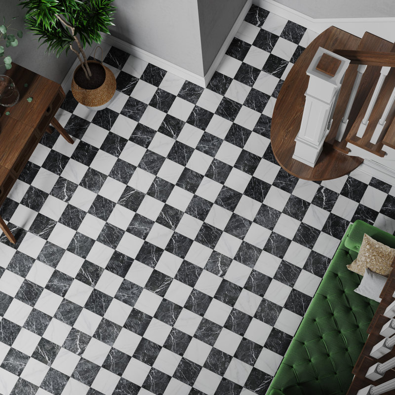 Merzoni Checker 13 In. X 13 In. Porcelain Floor And Wall Tile