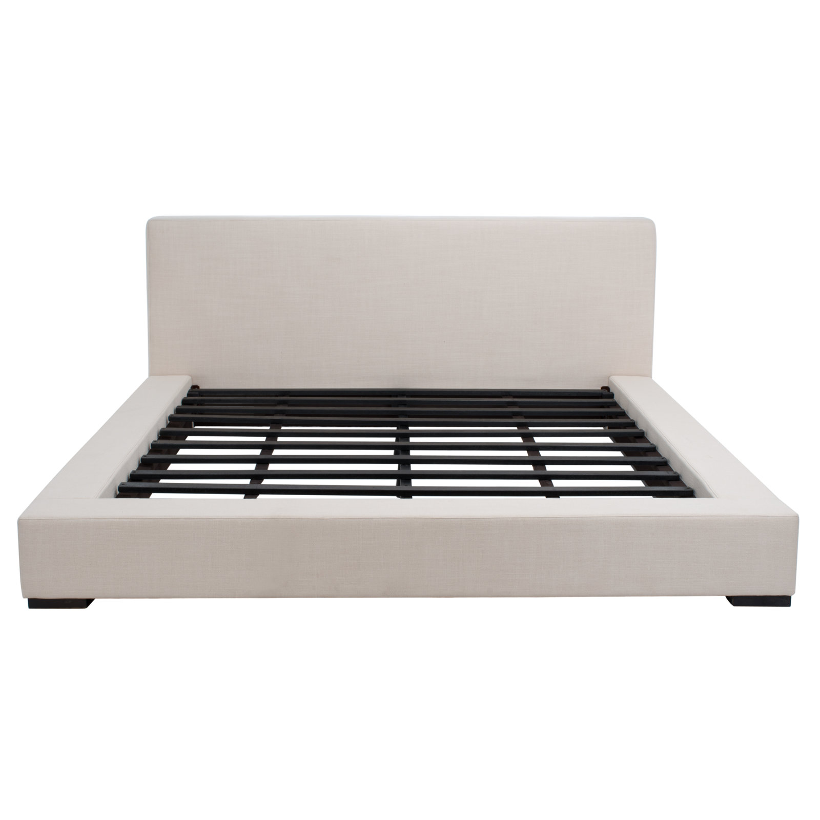 Dorine Genuine Leather Bed, Queen, Beige