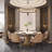 Babbie Round Stone Top Metal Base Dining Table