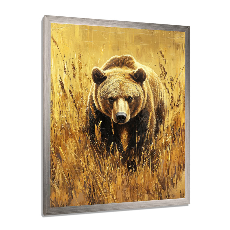 Alachua - animaux, art mural sur toile, H 44 po x l 34 po, Picture Framed, Argent argent