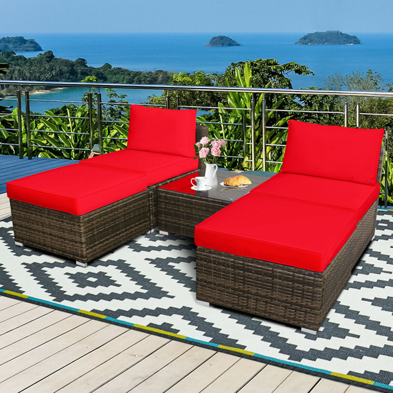 Wicker 2 - Person Patio Conversation Set with Cushions